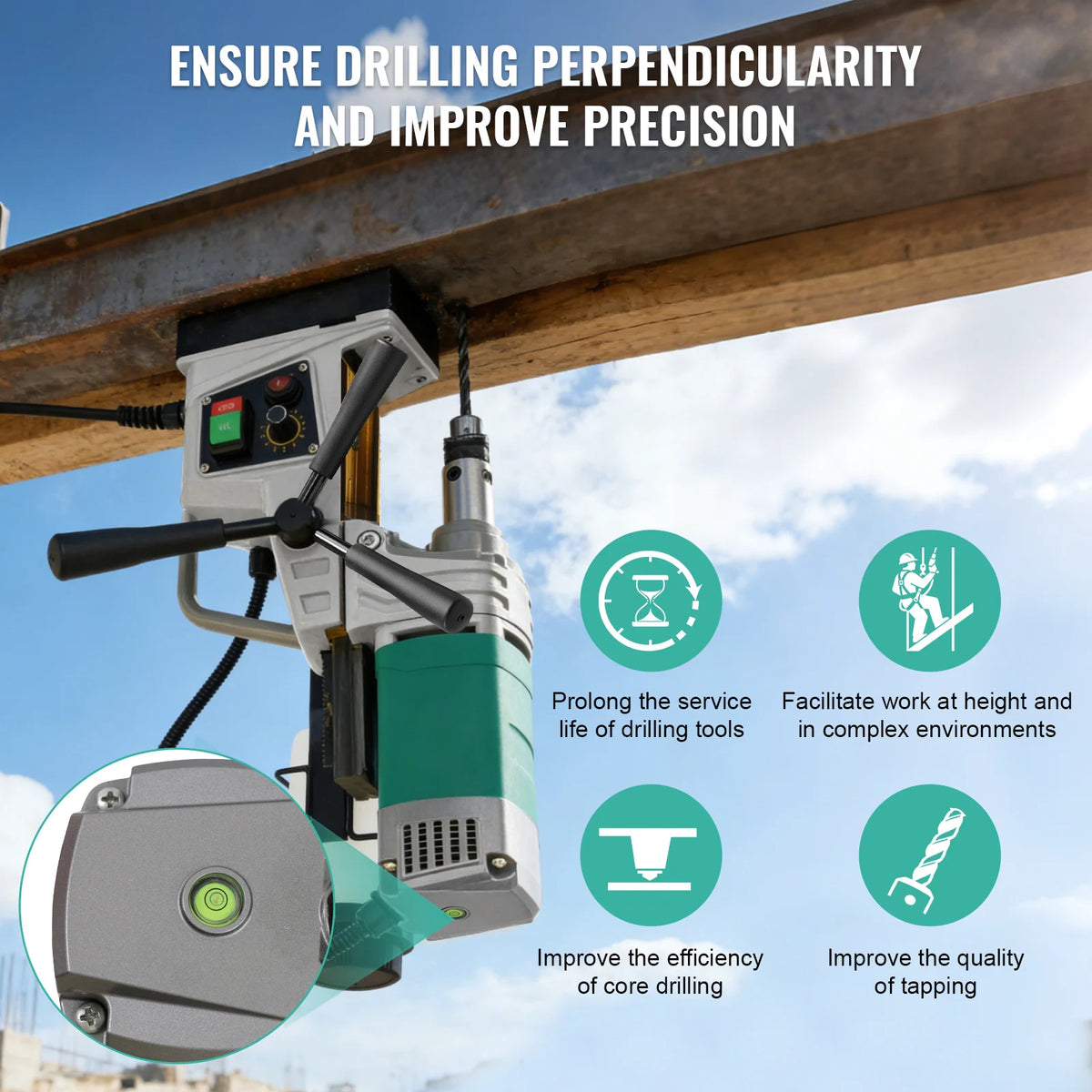 Portable Electric Mag Drill Press|SIHAO 1450W/1550W 1.57/2" Electric Drilling Machine Magnetic Drill Press Boring Diameter Power Drill 750/820PRM Drill