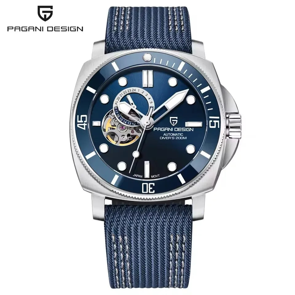 PAGANI DESIGN Top Brand Mechanical Tourbillon Men watch Japan Movt 24-hour Display Luxury Watch Sapphire Luminous Dive Man watch