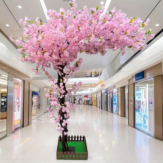 5FT Artificial Cherry Blossom Tree,Fake Plants Indoor Decor,Lifelike Pink Faux Cherry Blossom Tree With Branches, Large Fake Che
