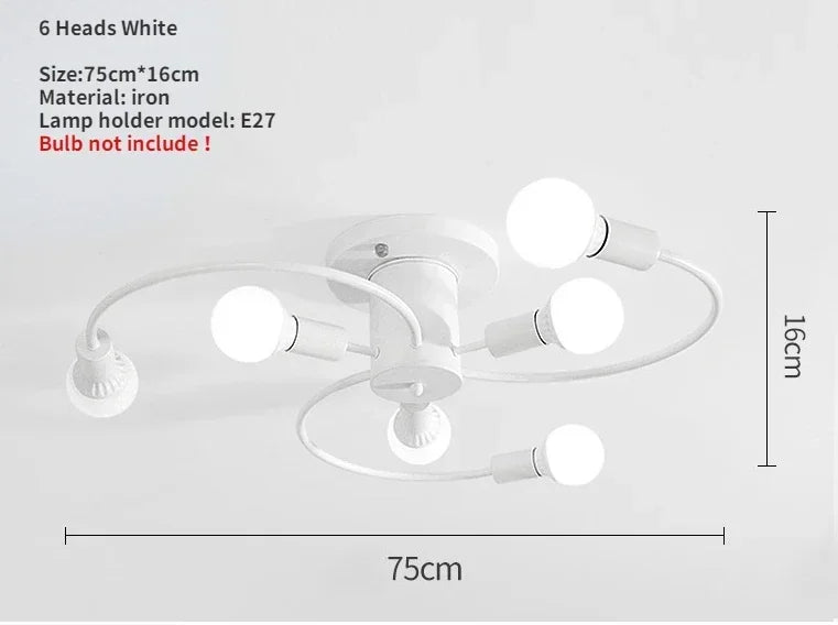 Nordic Minimalist LED Ceiling Lamp Living Room Restaurant Bedroom Children's Room Chandelier Modern Creative Home Decor Lighting