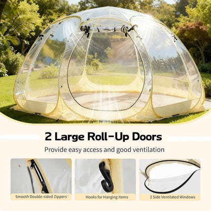 Portable Bubble Tent for 4-6 People, Quick Setup Igloo Shelter, Outdoor Screen House for Patios and Cold Weather