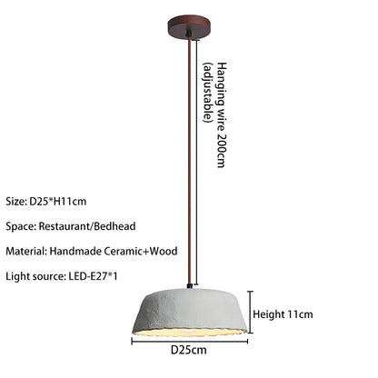 Classical Ceramic Pendant Light Coffee Shop Light Shop Lighting Tea Room Bar Table Lamp Retro LED Wooden Small Chandelier