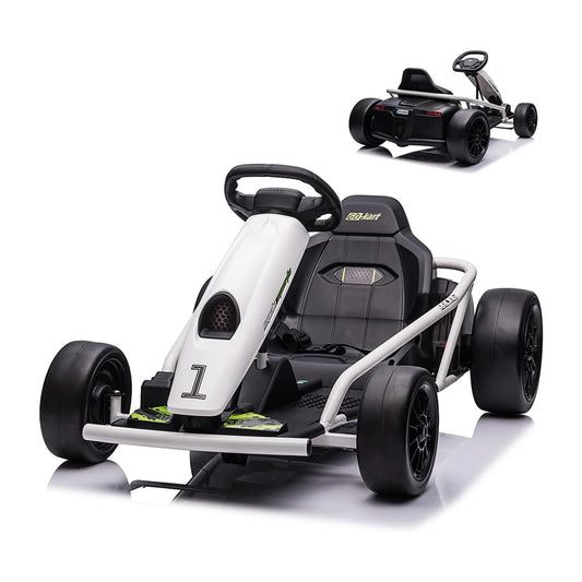 Ride on Go Kart for Teens 24v 2 x 300w Extra Powerful Motors Electric Karts with Slow Start Outdoor Ride on Toy for Kids 8-11Y