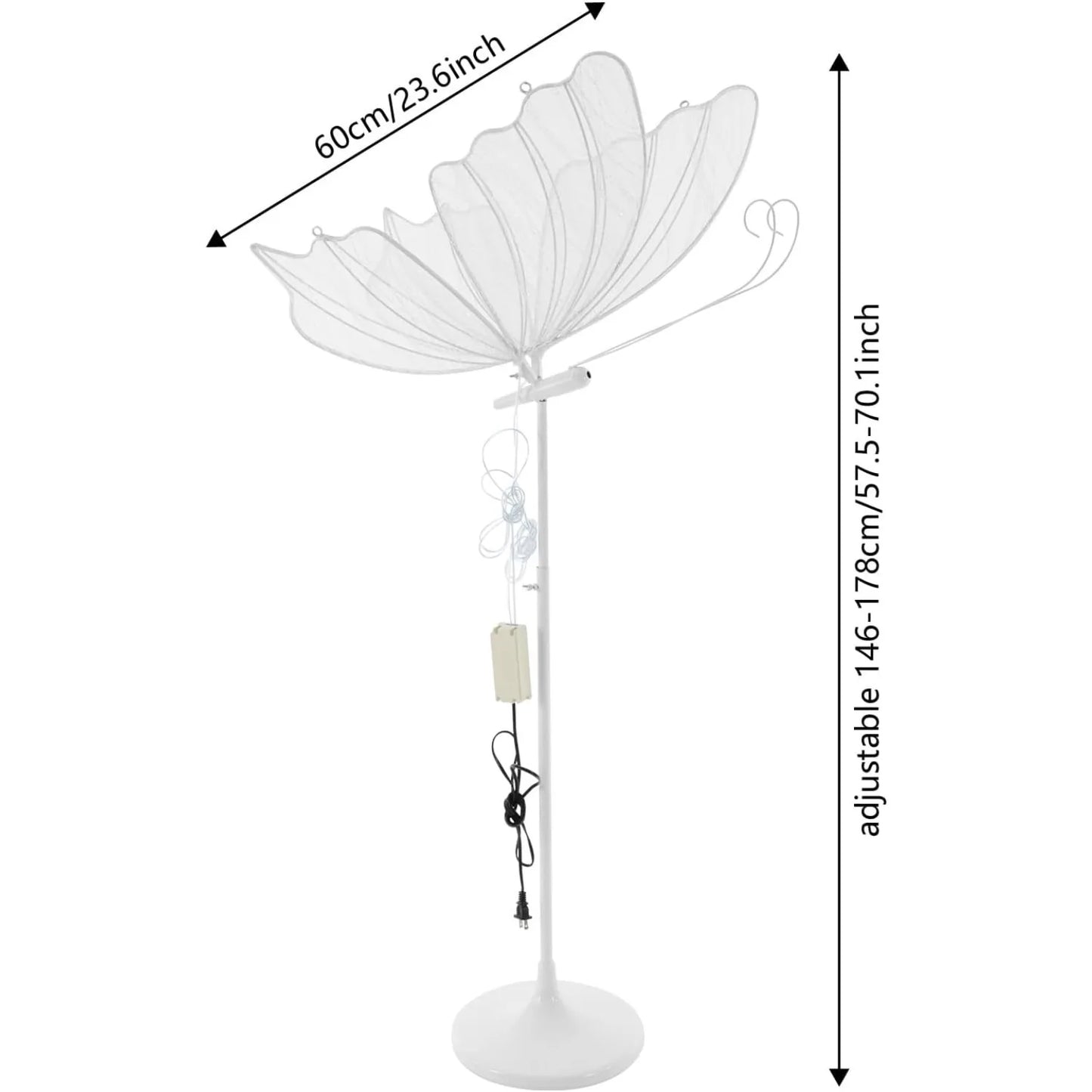 2-Pack Butterfly Wedding Aisle Lights Romantic Butterfly Decoration Lights, Adjustable Height,Dual Mounting for Indoor Weddings