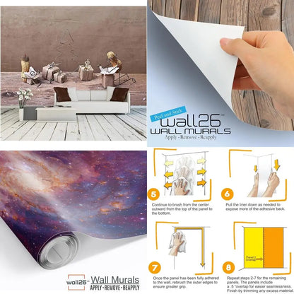 Miniature Peanut People Christmas Presents Unpacking Large Removable Self-Adhesive Wall Mural - Festive Holiday Wall Art Decor
