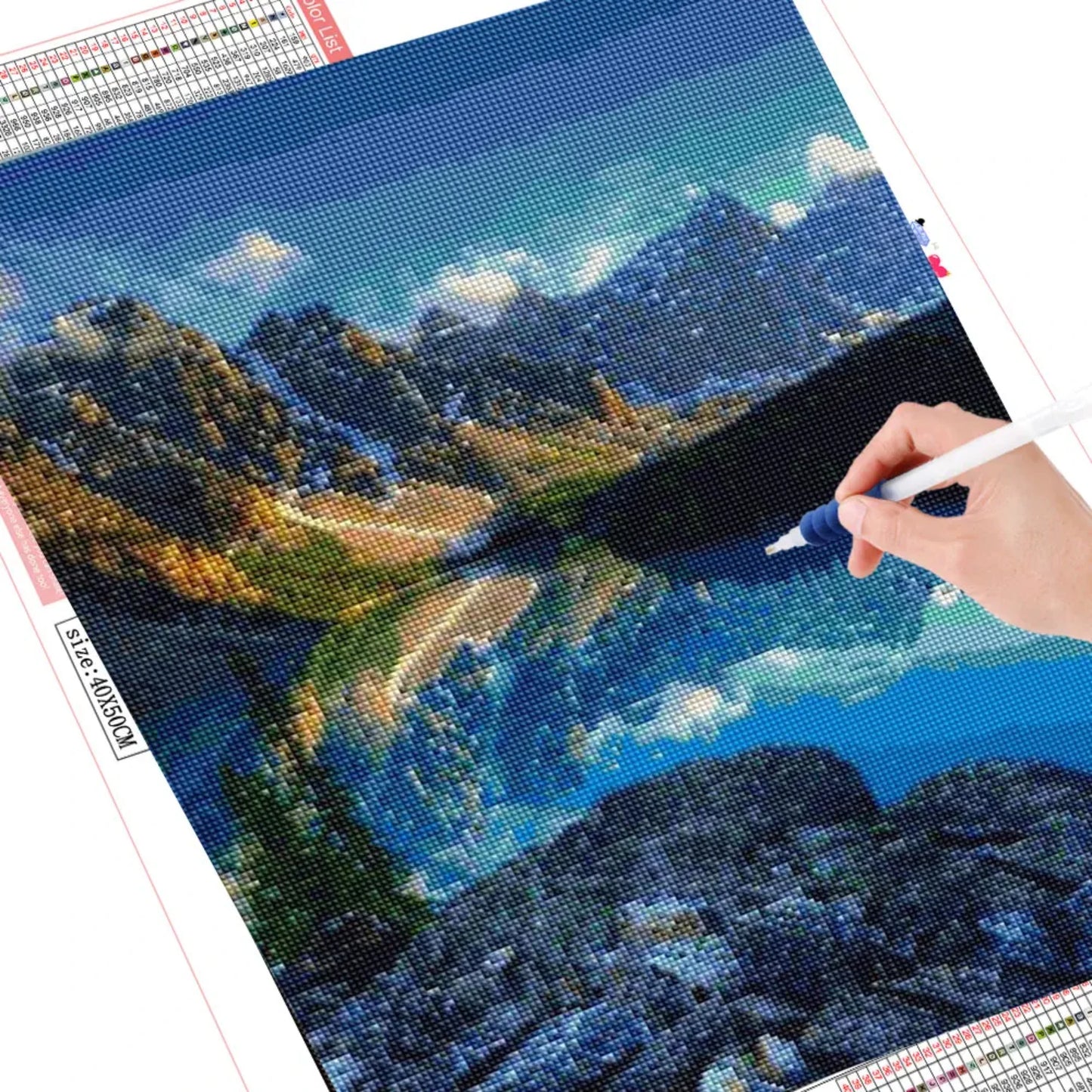 DEKAXID  HUACAN Resin Stones Diamond Painting Mountain lake Landscape Reflection New Arrival Diamond Embroidery Mosaic Sale Room