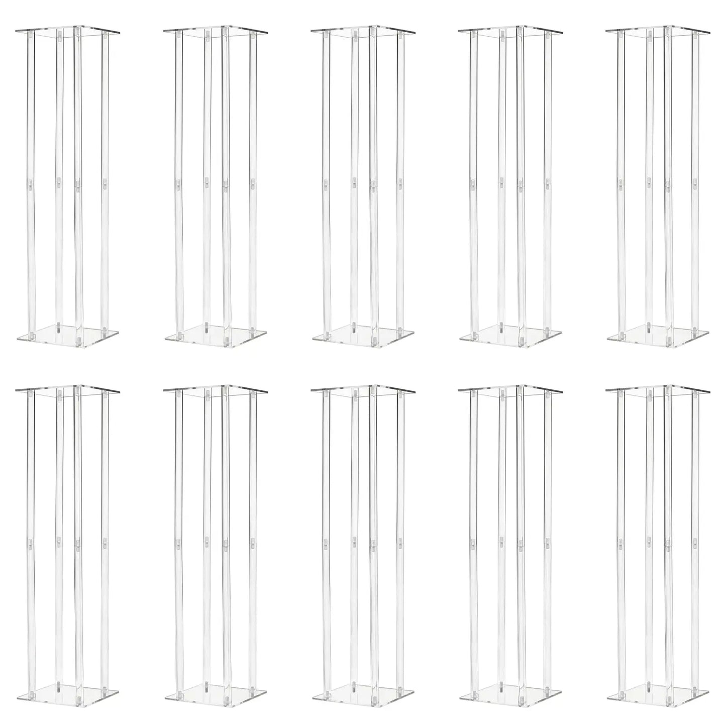 10 Pcs Acrylic Vase Column Stand 31.5 Inch Tall Centerpiece Wedding Decoration Vase Elegant Acrylic Flower Stand Tabletop Displa