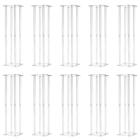 10 Pcs Acrylic Vase Column Stand 31.5 Inch Tall Centerpiece Wedding Decoration Vase Elegant Acrylic Flower Stand Tabletop Displa