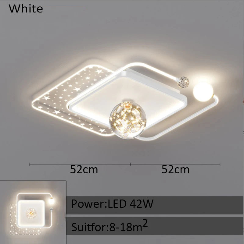 Modern bedroom ceiling light Children's room Round chandelier Creative LED living room interior ceiling decorative lighting