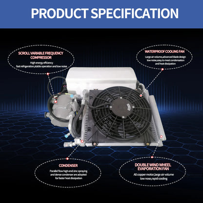 Treeligo12V Cooling Roof Air Conditioner Electric Cool RV Rooftop Parking AC Unit for Truck Camper Van Caravans Motor home