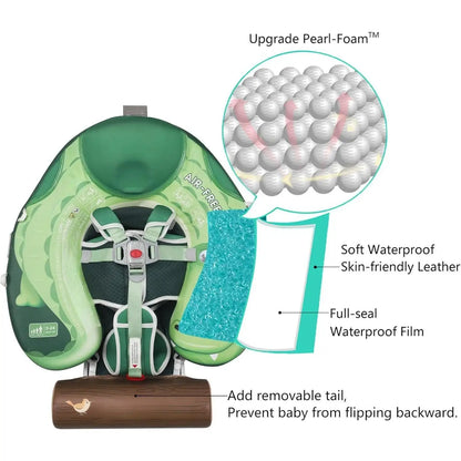 H-Baby Float Upgrade Add Tail Baby Float with Canopy for Infant Waist Swimming Ring Swim Trainer Non-Inflatable Floats Toys with