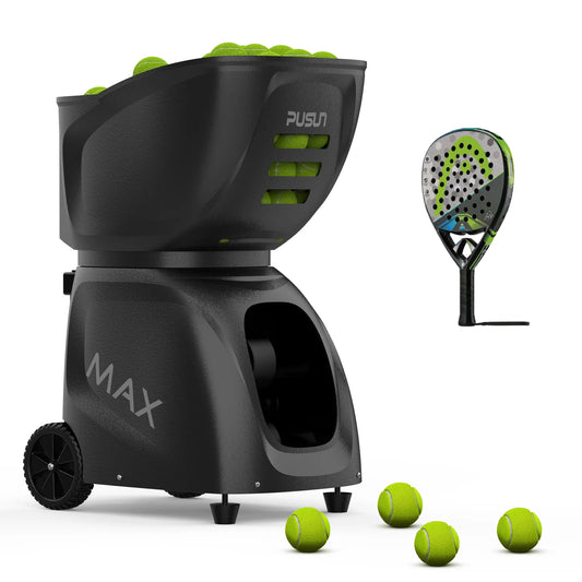 PT-MAXC Tennis Ball Machine for Professional Training, 145+Ball Capacity, App&Remote&iWatch Control,  Work for Padel
