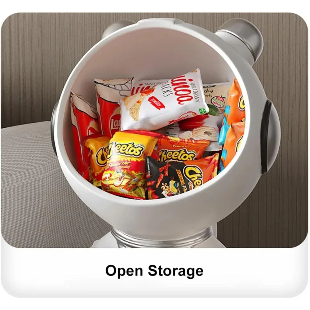 Modern Astronaut Sculpture Floor Figurine with Storage for Home Decoration, Side Table Accent, White Spaceman Ornament