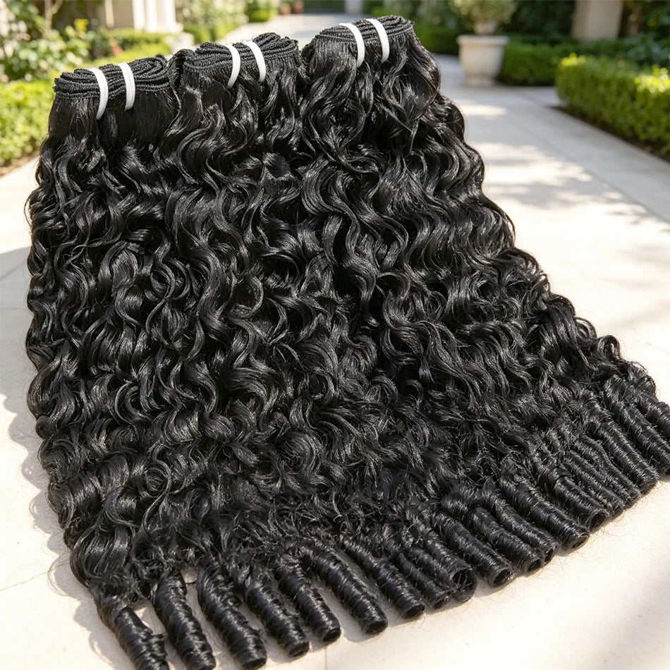 34 36 38 40 Inches Burmese Curly Human Hair Bundles Black Color Wavy Raw Virgin Hair Weave Extensions Human Hair 3/4 Bundles
