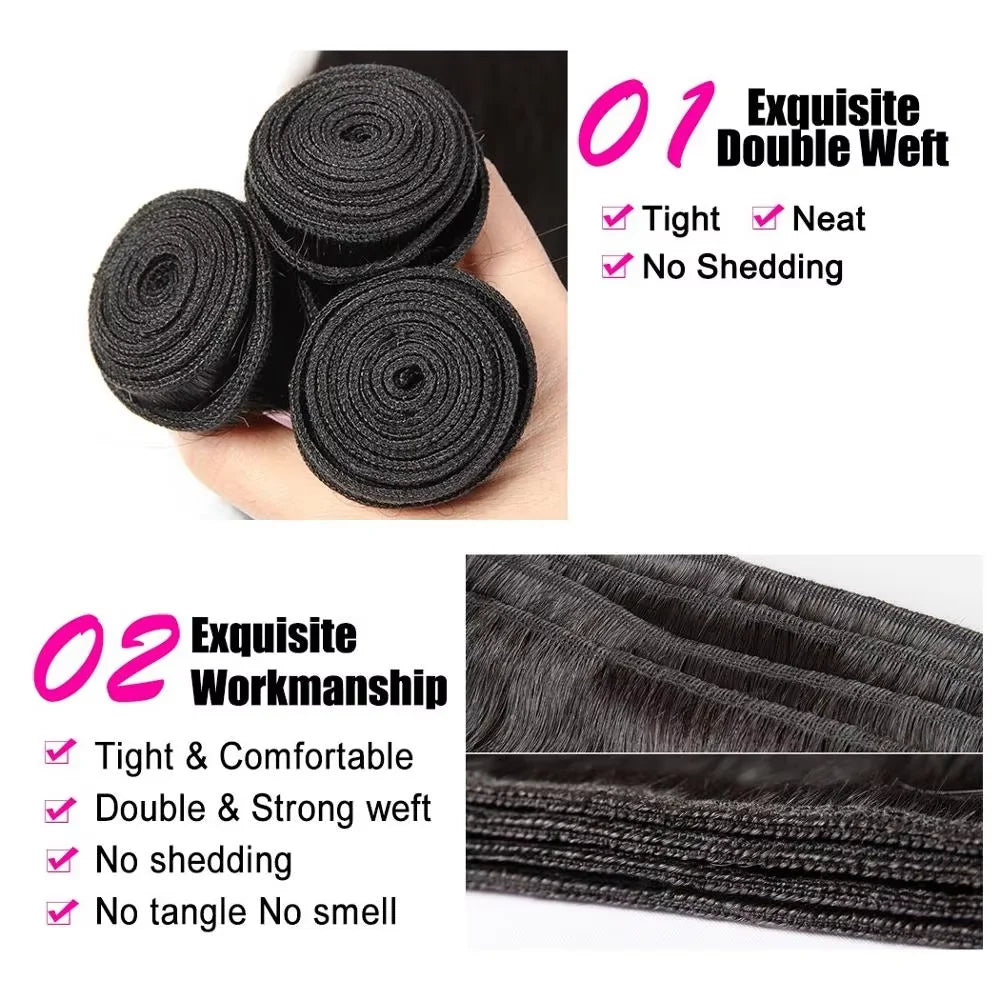 Indian Human Hair Bundles Straight Raw 3 4 Bundles 28 30 Inch Virgin Remy Hair Extensions For Women Sew In Quick Weave Bundles