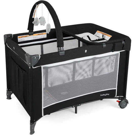 Portable 3-in-1 Playard: Travel Crib, Bassinet, and Changing Table for Babies & Toddlers