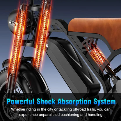 Electric Bike for Adults, 1200W Peak Power Ebike, 28MPH, 48V 18Ah Removable Battery, 35-Mile Range, 500LBS Load Fat Tire e-Bike