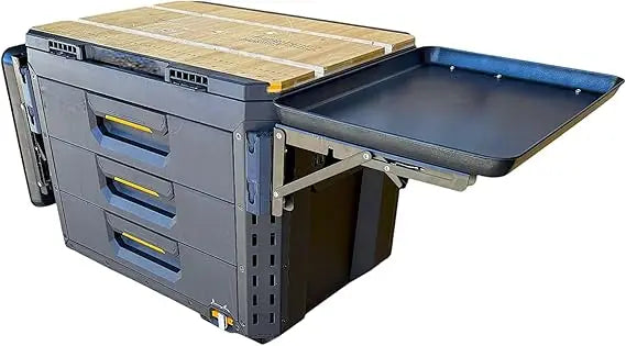 Quick and Easy Folding Steel Table, Compatible with StackTech Toolbox, Ideal for Compact Storage Solutions