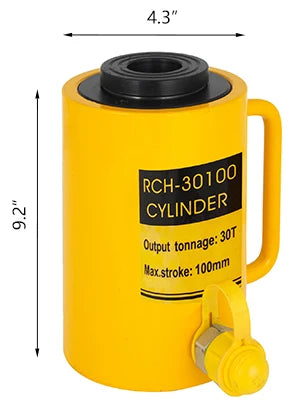SucceBuy 20T/30T/60T Hollow Plunger Hydraulic Cylinder Jack Single Acting Ram Cylinder 100mm Heavy Duty Lifting Tool