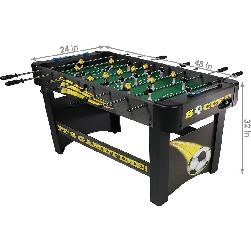 Sunnydaze 48-Inch Foosball Table for Home, Game Room with 2 Balls - Standard Size Soccer Tabletop