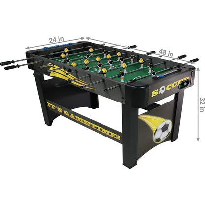 Sunnydaze 48-Inch Foosball Table for Home, Game Room with 2 Balls - Standard Size Soccer Tabletop