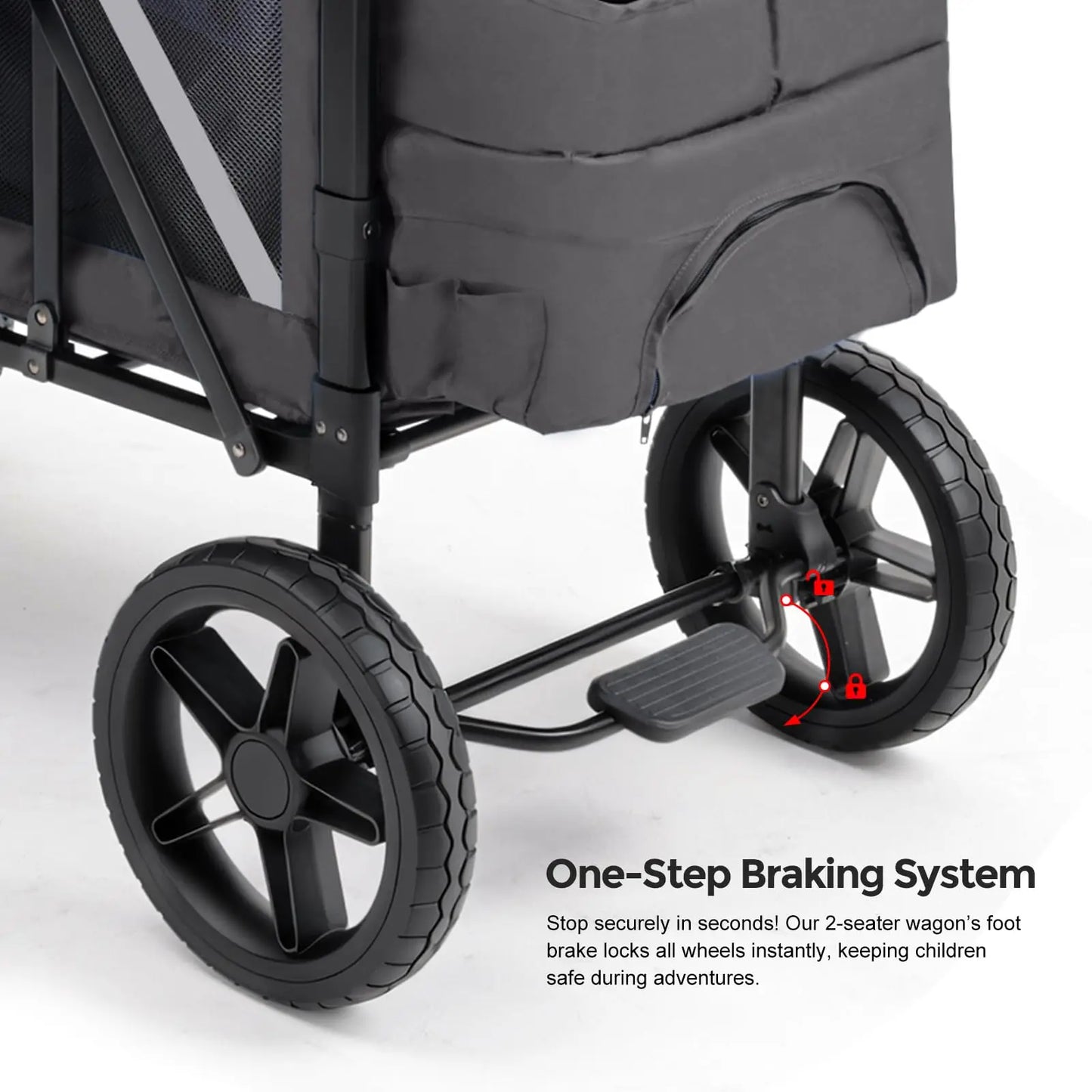 Baby stroller suitable for 2 children, foldable outdoor camping vehicle, shock-absorbing newborn stroller
