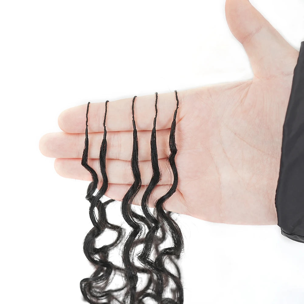 Crochet Human Hair Burmese Curly Knotless Feather Pre-Separated Crochet Braid Light Weight Reusable Brazilian Hair Extension