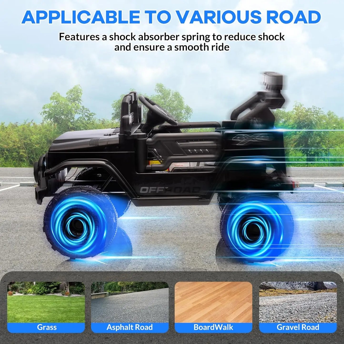 12V Kids Ride on Truck with Parent Remote Control, Electric Ride on Toy Car for Ages 3–8, 5 MPH Safe Speed,Music & Stories