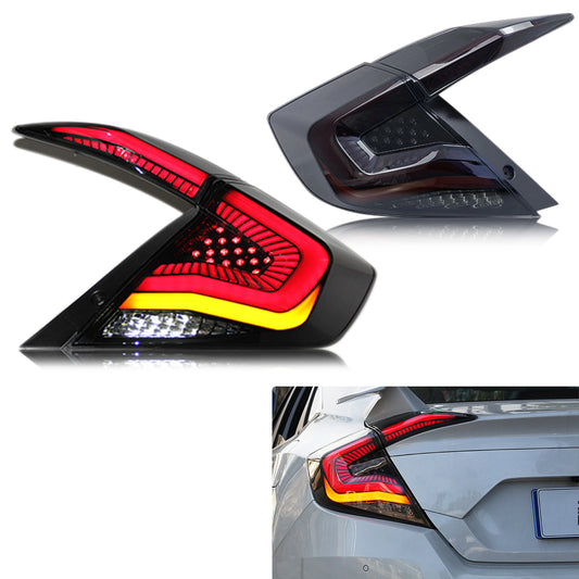 LED Tail Lights For Honda Civic Sedan 2016-2021 10th Gen Saloon Sequential Blinker Rear Lamps Assembly (Not for hatchback Coupe)