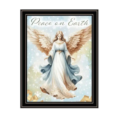 2-Piece Vignette Angels Wall Art Set, Black Framed Holiday Print for Home Decor, Living Room & Bedroom Decor by Nicole DeCamp