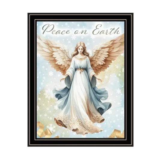 2-Piece Vignette Angels Wall Art Set, Black Framed Holiday Print for Home Decor, Living Room & Bedroom Decor by Nicole DeCamp