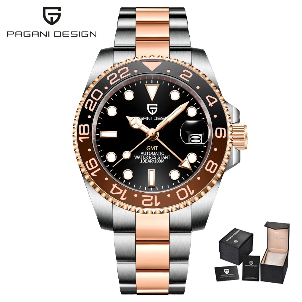 PAGANI DESIGN New V2 40MM GMT Men watch Mechanical Watches Luxury Automatic Watch Men Sapphire waterproof Wrist Watches for men