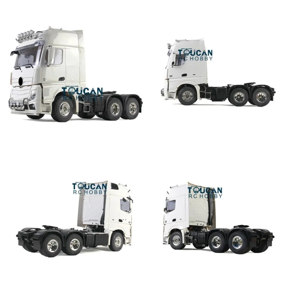 US Stock KIT RC 3Axles Highline Tractor Truck Motor Unpainted 1/14 Radio Control Cars Trailer Construction Vehicle DIY Model Toy