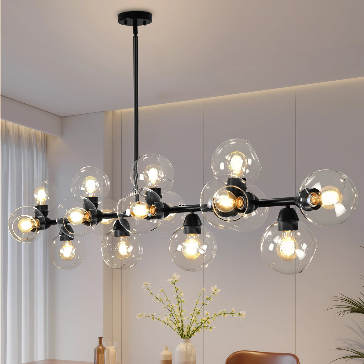 Sputnik Chandelier Height Adjustable Bubble Chandeliers Modern Linear Chandelier Dining Room Chandelier Mid Century Modern Chandelier Entryway Chandelier Kitchen Chandelier Home Decor Lighting
