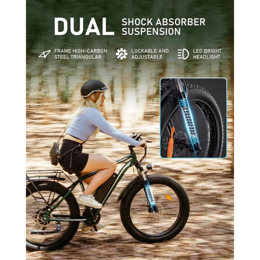 New Electric bicycle 26-inch 1000W 48V 15AH lithium battery electric bike, the first choice for smooth and comfortable travel