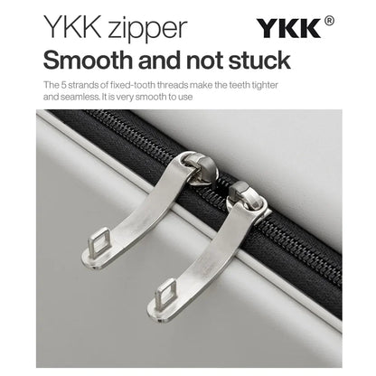 Mixi 2024 New Design Wide Handle Suitcase Men Carry-On Luggage Women Travel Trolley Case 20 Inch Cabin PC Aluminum Frame M9275