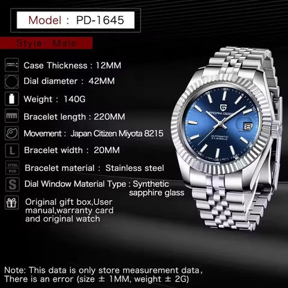 PAGANI DESIGN 2026 New 42MM Men Mechanical Watch Top Brand Luxury Automatic Watch 100M Waterproof Stainless Steel Watch for men