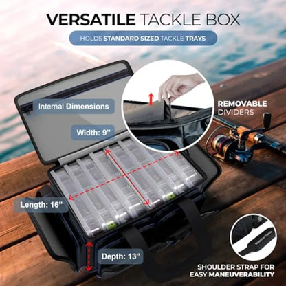 Fishing Tackle Bag Salt Water Resistant Fishing Bag 1000D PVC Waterproof Material Tackle Box Organizer with Dividers for 3700