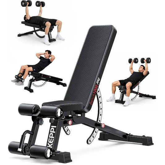 FID Adjustable Weight Bench, 1200LBS Workout Bench for Home Gym