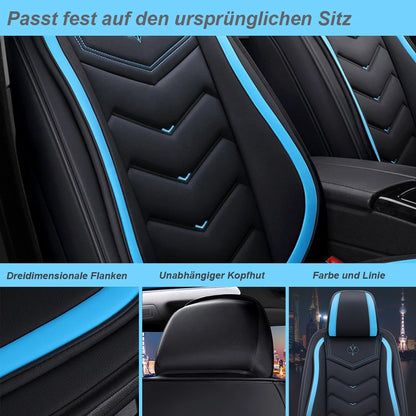 Car Seat Covers Full Set, Fit for VW Golf, Tiguan, Passat, T-Roc, Polo, Touran, Arteon, ID.4, PU Leather Car Seat Protectors