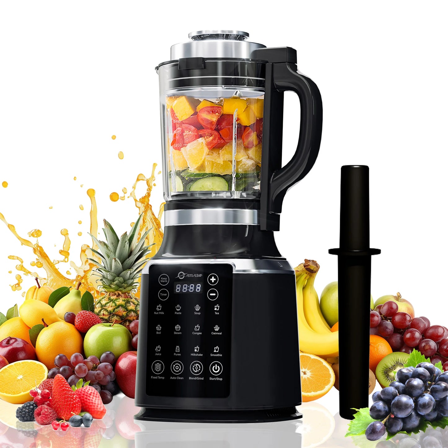 Glass Blenders for Kitchen with Tamper, 59oz, 1500W High Speed Food Processor, 14 Presets & Auto Clean Countertop Blender