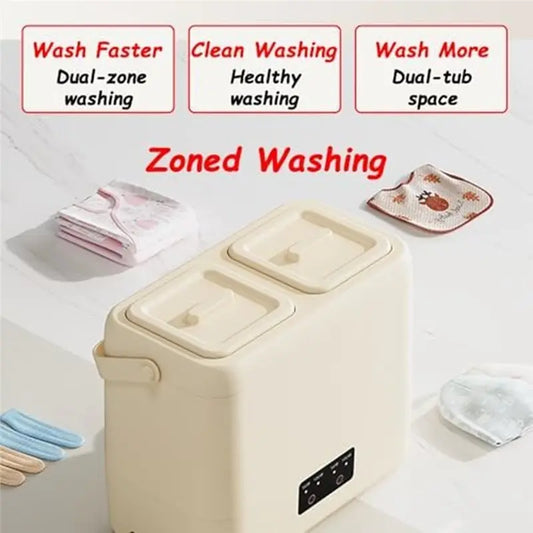 ABWM-Portable Washing Machine 3L Twin Chamber Washing Cup For Small Households US Plug