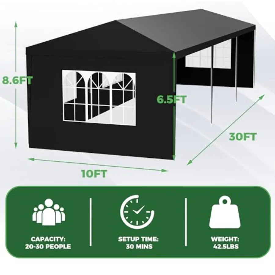 Party Tent with 5 Removable Sidewalls Heavy Duty Outdoor Large Canopy Tents Outside Carpas para Fiestas for Parties Backyard Ev