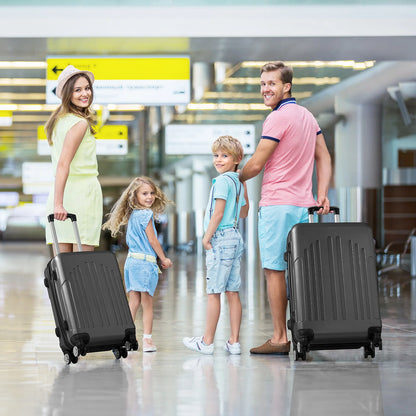 Luggage Set of 3,ABS+PC Hardside Suitcase Sets with TSA Lock 4 Spinner Wheels,Lightweight Trolley Travel Case for Carry On Check