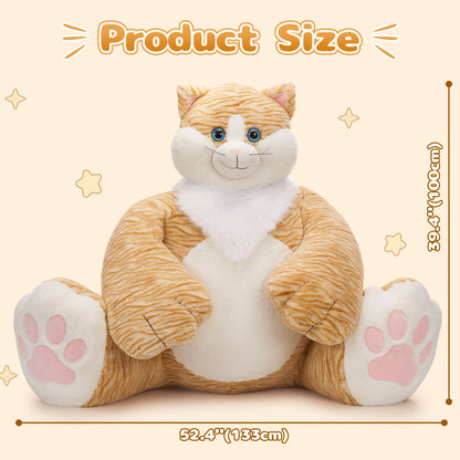 20lbs Giant Big Fat Orange Cat Plush Toy, Large Overweight Cat Stuffed Animal 39.3 inches Huge Cute Jumbo Soft Toys