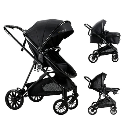 Baby Stroller 2-in-1, Foldable newborn stroller, can be pushed in both directions,Suitable for aged 0-3, outdoor camping vehicle
