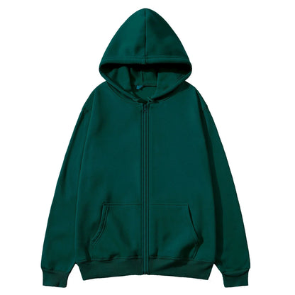 Men's Zip Up Hoodies Casual Zipper Jacket Coats Women Fleece Autumn Winter Harajuku Gothic Hooded Sweatshirts Sports Streetwear
