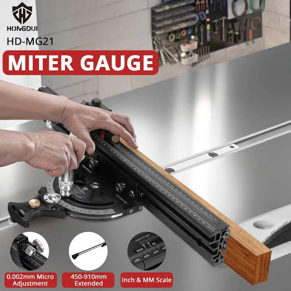 HD-MG21 0-70 Degree Miter Gauge with 850mm Extended Fence for Woodworking Table Saw Router Table Precision Angle Set by HONGDUI