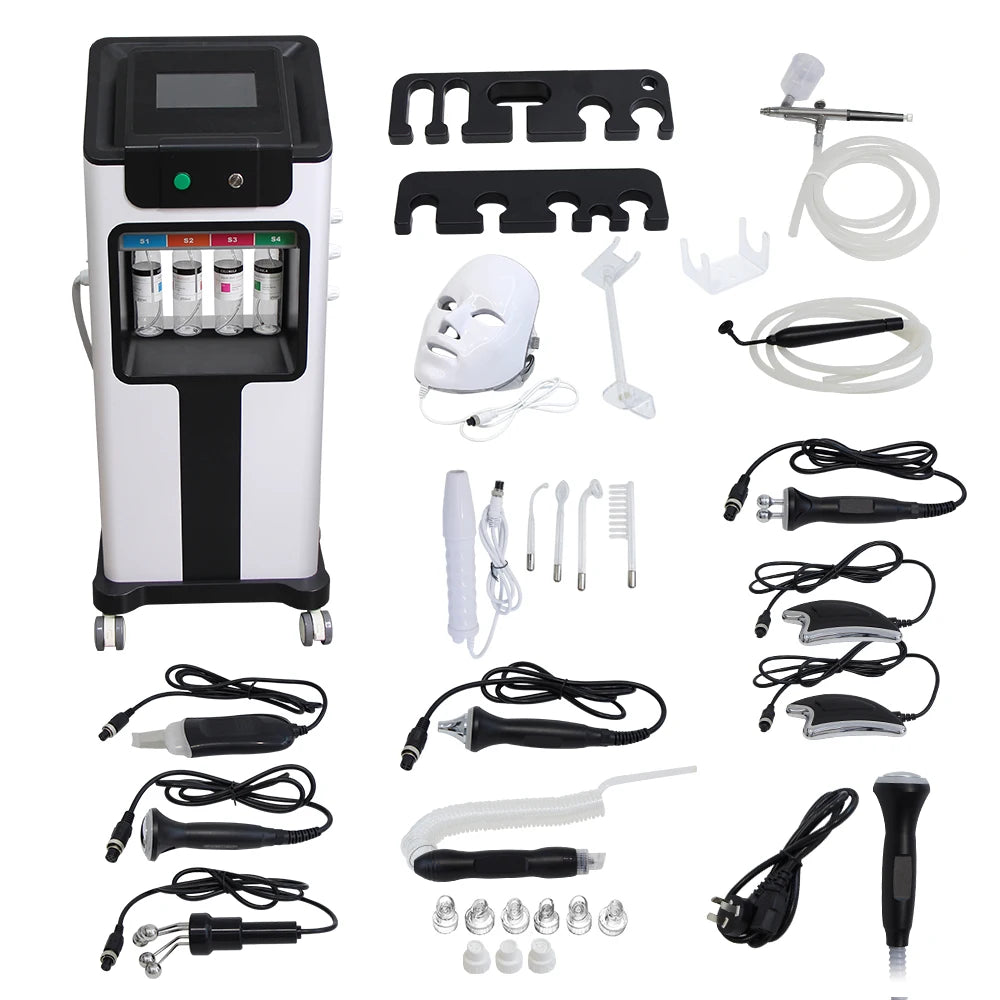 12-in-1 Women Beauty Equipment Bubble Oxyge Ultrasonic Scrubber Hydro Machine  Aqua Peeling Lift Skin Bubble Moisturizer Oxygen Machine
