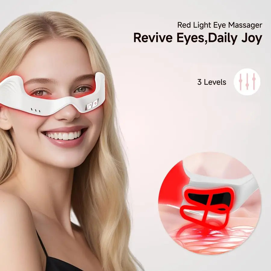 Light Therapy Eye Massager with Microcurrent 3D Contour Design for Dark Circles, Puffiness, Eye Bags amp Wrinkles Under Eye Trea
